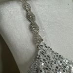 Lulus Silver Sequin Cowl Neck Mini Dress Sz M Photo 8