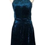My Michelle NWT Teal Blue Crushed Velvet Dress Fit and Flare Photo 0