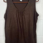 Sag Harbor Sag Harbour Beautiful Sleeveless Top, brown with gold specks, Size L‎ Photo 0