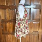 Free People Tiered Layered Floral Bird Print Blouse Top Tunic Small Boho Photo 1
