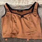 Cider Vintage Brown Black Lace Tank Top Photo 0