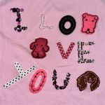 VTG VICTORIAS SECRET I LOVE YOU DOG SEQUIN RIBBED TANK Pink Size M Photo 2