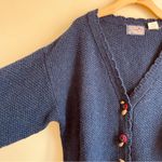 April Cornell Vintage Wool Cardigan Knit Sweater Blue Button Front sz L Size L Photo 4