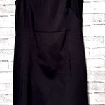 Loft ‎ Black Scalloped Midi Dress sleeveless with cutouts size 2 Photo 0