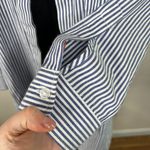 Modavanti Embroidered Floral Bird Nautical Striped Button Down Blouse Size L Photo 3