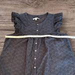 Madewell Ruffle-Sleeve Bib Eyelet Sleeveless Top Black Size Small Photo 7