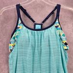ZeroXposur  Blue Stripe Sports Bra Padded Swimwear Tankini Tank Top Medium M Photo 2