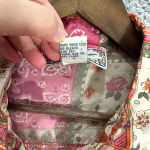Jonathan Martin Vintage Button Up Top Womens Large Silk Red Floral Patchwork Boho Indie Hippie Photo 6