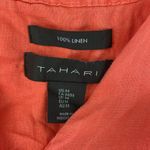 Tahari  100% Linen Orange Coral Sleeveless Blouse Top M Photo 2