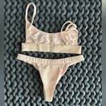 frankie's bikinis Frankie’s Bikinis Peach Ribbed Bikini Set Photo 4