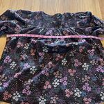 Summersalt  Dark Floral Smocked Cotton Blouse Top Sz XL Photo 3