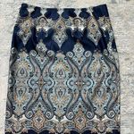 Inc international Concepts Blue Paisley Pencil Skirts Size 2 Photo 0