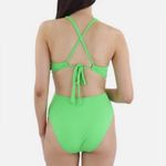 BCBGMAXAZRIA NWT  Womens Cut-Out Nylon One-Piece Swimsuit BL3SD29H size XL lime Photo 1