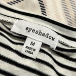 Eyeshadow  medium womens black and white striped top twist front long sleeve NWT Photo 7