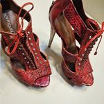 Boutique 9 Red Textured Heels 👠 Size 6 Photo 4
