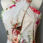 Melonie T Dress Retro‎ Floral Birds Cut Out NO BELT Neckline Cross Neck Size 16 Pink Photo 5