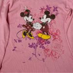 Disney Mickey Minnie Mouse  Store Vintage Pink Thermal Long Sleeve Graphic Shirt Photo 1