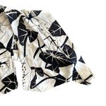 Farm Rio  Monstera Print Linen One Shoulder Cut Out Jumpsuit Black White large Photo 5