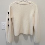 Milly Pom Pom Sleeve Ribbed Knit Sweater in Ivory size XS Photo 1