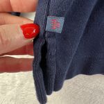 Lauren Ralph Lauren Medium M 1/4 Button Cotton Sweater Navy Blue LRL Women's Photo 6