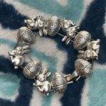 Vintage Slide Charms Bracelet Bunnies Eggs Silver Photo 0