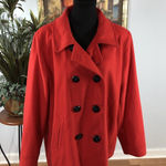 Old Navy  Pea Coat XL Pocket Long Sleeve Wool Blend Double Breasted Red Pocket Photo 0