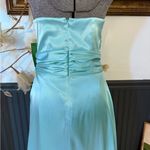 NWT Vintage Nicole Miller Satin Strapless Formal Maxi Gown ~ Size 6 🧡🍄 Blue Photo 4
