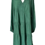 Anthropologie Maeve Amber Tiered Tunic Mini Dress in Emerald Green Size Large Photo 0