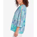 Ruby Rd Bali Eyelet Knit Top Size XL Paisley V Photo 7