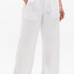 Athleta  Retreat Wide Leg Linen Pant // Calla Lily Medium Petite Photo 0
