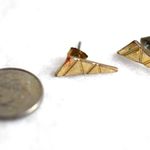 Source Unknown Vintage Mini Triangle Gold Tone Post Stud Gently Used Post Stud Earrings Photo 0