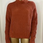Pink Rose Women’s Knitted Turtle Neck Sweater Blouse Top Sz M Burnt Orange Photo 0