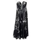 Sau Lee Olivia Strapless Long Maxi Gown Dress Floral Black Gray White 8 Photo 1