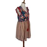Mystree  Boho Floral Stripe Tassel Dress Mixed Print Festival Style Medium Photo 3