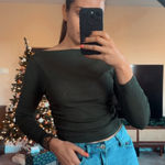 Cider  Elegant Forest Green Long Sleeve Top Photo 0