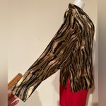 Ashley Stewart Satin Gold & Black Tiger Animal Print Button Down Blouse Sz 20. Photo 5