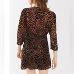 Urban Outfitters  Paige Burnout Leopard Print Preppy Boho Mini Wrap Dress M Photo 2