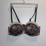 Victoria's Secret  Very Sexy Strapless Black Lace Pink Bow Bra Photo 1