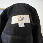 Le Suit Black Croc Embossed Blazer Fitted Jacket Business Preppy Academia Clean Photo 10