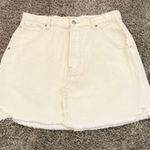 We The Free Free Free People Bailey Denim Mini Skirt Frayed Hem Cream White s 31 Photo 0