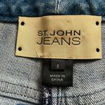 St. John  straight leg jeans Embellished Crystal Rose on back pocket women’s sz 2 Photo 3
