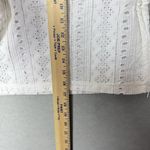 Choosy White Cropped Eyelet Blouse 3/4 Sleeve Collared Button Cuff Top Size XS Photo 10