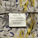 Parker ‎ Gray Yellow Purple Floral Print Sleeveless Silhouette Dress Silk Small Photo 9