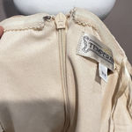 Temperance Dress M Beaded Sequin Strapless Cream Y2K Pom Bride Wedding Cocktail Tan Size M Photo 6