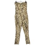 WAYF Beige Cheetah Print Straight Leg Strapless Jumpsuit XS Photo 27