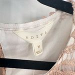 NWT Adiva Beige Crochet Lace Overlay Short Sleeve‎ Top Medium Boho Bohemian Tan Photo 2
