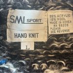 VINTAGE SML SPORT Hand‎ Knit Sweat Vest Black Blue and Grey Star Shapes Sz Large Photo 8