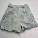 ALC Frank A.L.C. Davidson Cloud Blue Bleached Linen Blend Paper Bag High Rise Short 10 NEW Photo 16