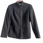 Harvé Benard Harve Benard Black Wool Zip Up Jacket Women’s Size 6 Classic Fitted Chic Layer Photo 0