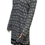 Anne Klein  Black White Rayon Spandex Lightweight Long Sleeve V Neck Dress Large Photo 0